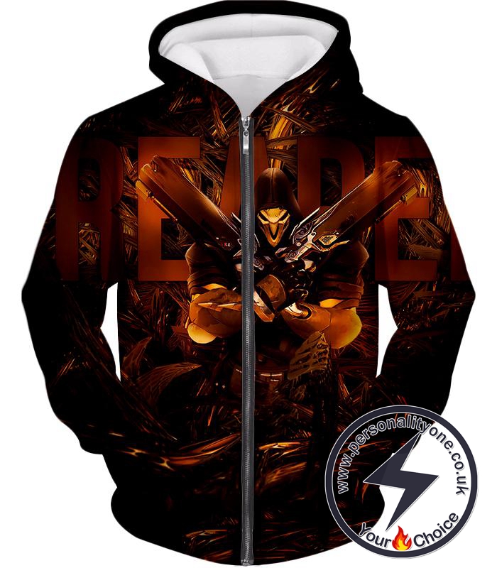 Overwatch Dangerous Defense Hero Reaper Zip Up Hoodie